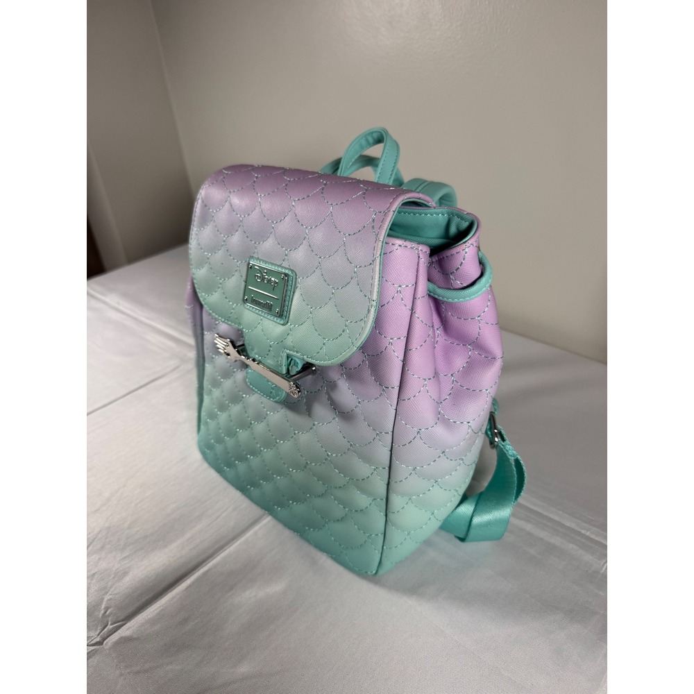 Disney Loungefly Little Mermaid Ariel Ombre Scale Mini Backpack Dinglehopper